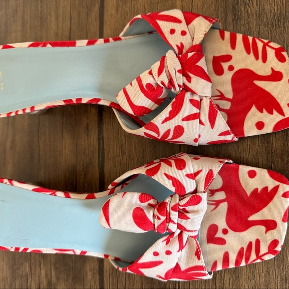 Frances Valentine Red and White Patterned Heels - Picture 8 of 11